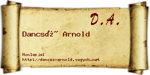 Dancsó Arnold névjegykártya