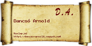 Dancsó Arnold névjegykártya