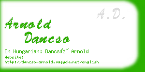 arnold dancso business card
